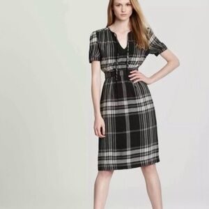 Burberry Brit black and white plaid wool dress
